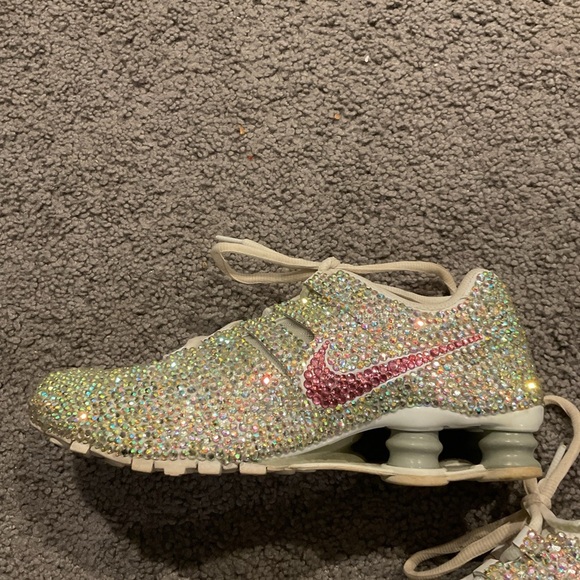 Nike SHOX Swarovski Crystal Rhinestone Diamond-Like Sneakers Shoes Gift Y2K sz 9 - Picture 8 of 9